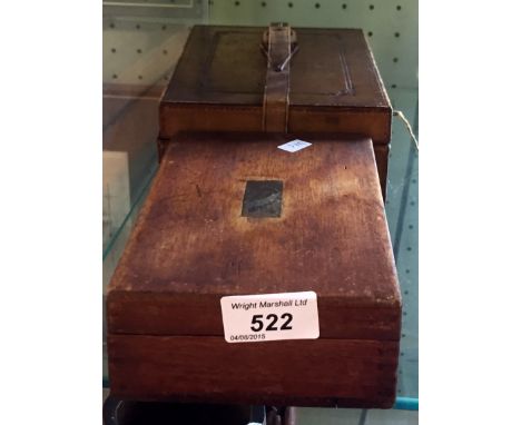 An Army and Navy medicine box including a English made clinical thermometer, together with a box of ivory and metal drawing i