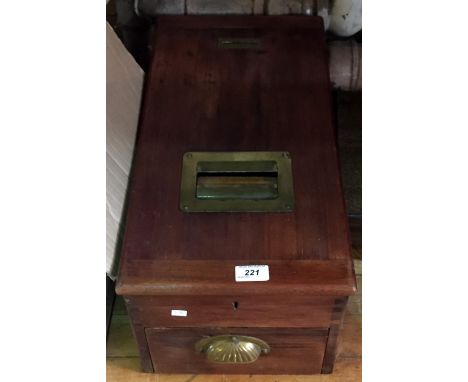 A vintage 20th Century hardwood cash register.