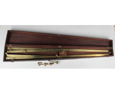 An early 19th century brass pantograph, signed 'Troughton London', length 92.5cm, within a fitted mahogany case.Buyer’s Premi