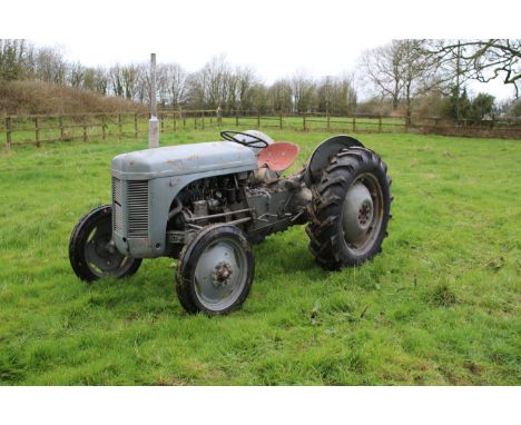 A Ferguson T20 tractor. Four new tyres, new battery, new dynomo, new starter, diesel, sold without paperwork. SOLD WITH 7% BU
