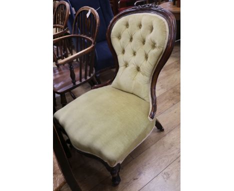 A Victorian mahogany button back nursing chair