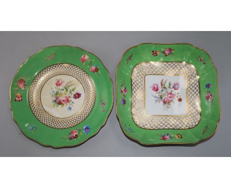 A Copeland Spode floral and gilt part dessert service