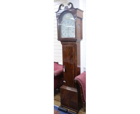 William Young, Dundee. An early 19th century inlaid mahogany eight day longcase clock H.217cm