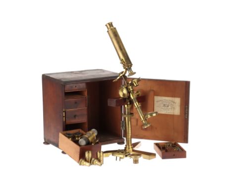 A Compound Microscope By Andrew Pritchard, English, c.1830, engraved to the foot, 'A Pritchard 18 Picket St London, with a re