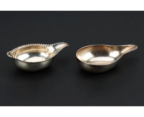 Two 18th Century Silver Pap Boats, including: a George II silver pap boat possibly by George Greenhill Jones (maker’s mark in