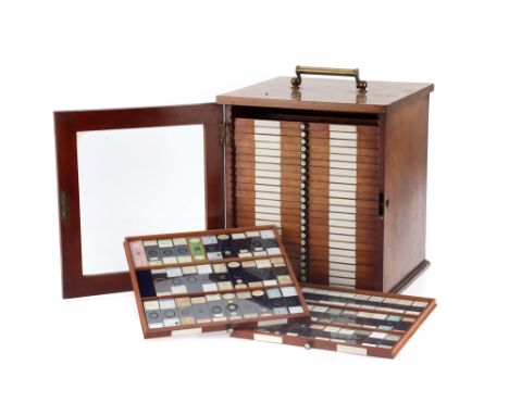 Large Cabinet of fine Victorian Microscope Slides English, late victorian, unsigned but in the style of 'Smith & Beck (note h