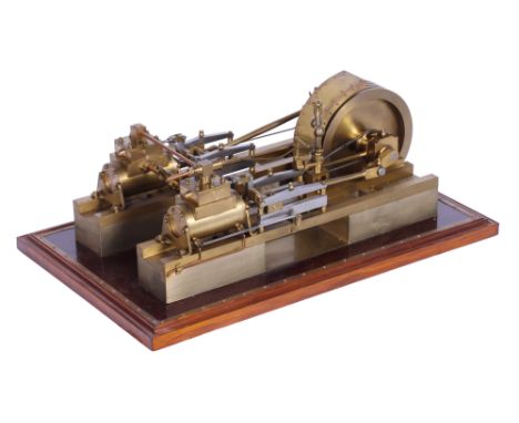 Scratch built model constructed almost entirely of gunmetal, the engine mounted on gunmetal stock, single disk flywheel to th