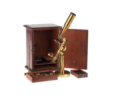 A Large Cary Gould-Type Microscope, English, 2nd Quarter 19th Century, engraved to the circular foot 'Cary London', the micro