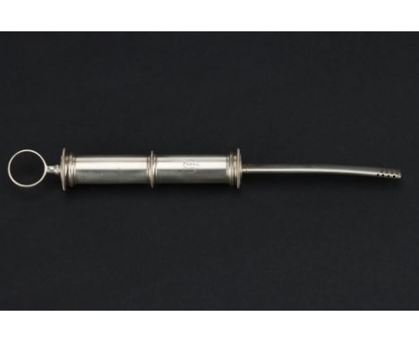 A George III Silver Syringe, Possibly a Sick Syphon, maker’s mark indistinct, London, 1802, retailed by PEPYS Poultry, with p