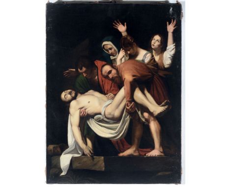 Michelangelo Merisi detto Caravaggio (Milano 1571 - Porto Ercole 1610), copia da, Deposizione olio su tela, cm 75x56