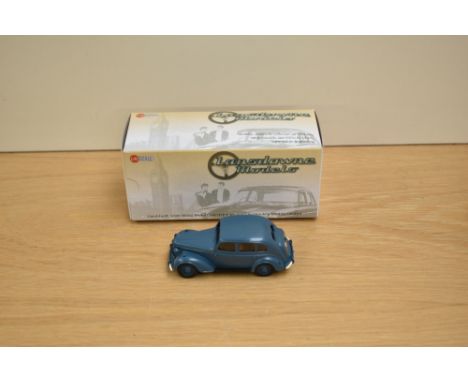 A Lansdowne Models (Brooklin Models) 1:43 scale white metal model, LDM 104x 1948 Austin 16hp RAF Staff Car, RAF Blue, 2014 Li