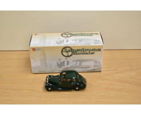 A Lansdowne Models (Brooklin Models) 1:43 scale white metal model, LDM 28a 1947 MG Saloon Type 'YA', Green, in original box w