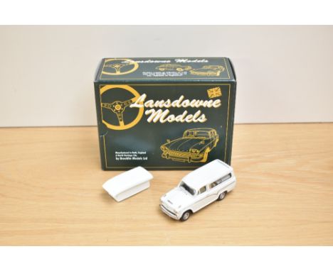 A Lansdowne Models (Brooklin Models) 1:43 scale white metal model, LDM 100 1969 Austin A60 Suntor Camper Van, Snowberry White