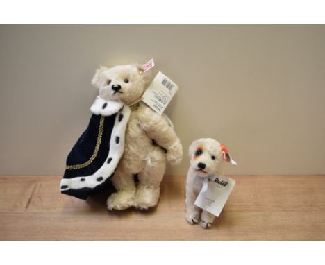 Two modern Steiff Limited Edition Teddy Bears, 403125 Spotty 1928 one of 1000 and 664250 Diamond Coronation one of 1500, both