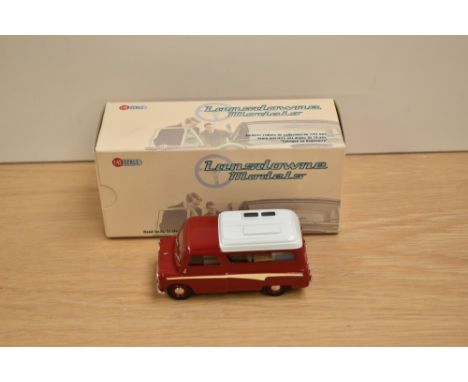 A Lansdowne Models (Brooklin Models) 1:43 scale white metal model, LDM 33a 1960 Bedford Dormobile Romany-De-Luxe, Light Maroo