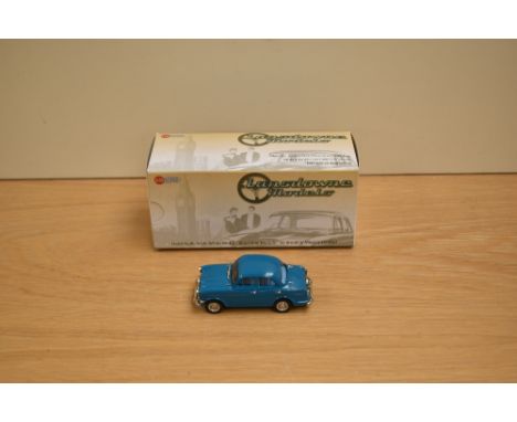 A Lansdowne Models (Brooklin Models) 1:43 scale white metal model, LDM 77a 1957 Riley 1.5 Saloon, Blue, in original box with 