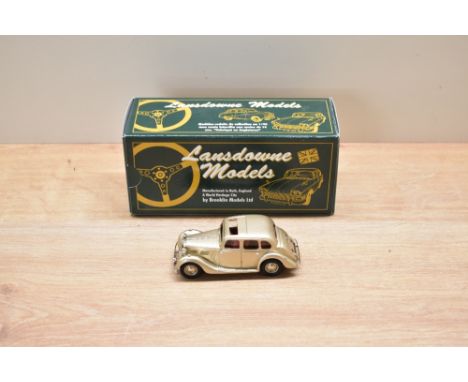A Lansdowne Models (Brooklin Models) 1:43 scale white metal model, LDM 28 1947 MG Saloon Type YA, in original box with inner 