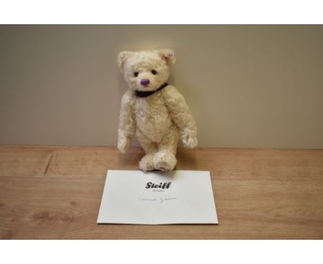 A modern Steiff Limited Edition Teddy Bear, 663659, Diamond Jubilee 2012, with button and tag with certificate and card box