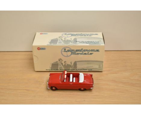 A Lansdowne Models (Brooklin Models) 1:43 scale white metal model, LDM 23A 1962 Ford Consul MKII Covertible 'top Down', Monza