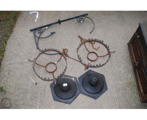 Metal Oil Lamp cradles, bracket etc.