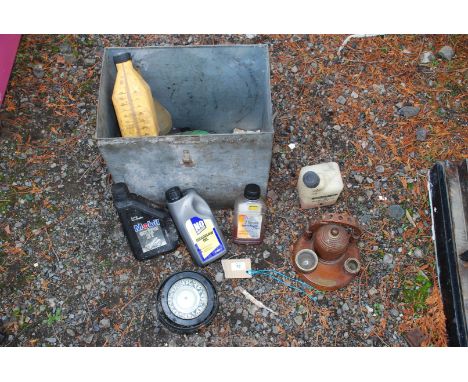 Metal box, smokers stand, gimbal compass, oils etc.