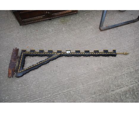 Ornate metal hinged flag bracket, 48'' approximately