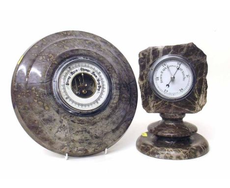 Serpentine barometer and table top barometer Condition report: see terms and conditions