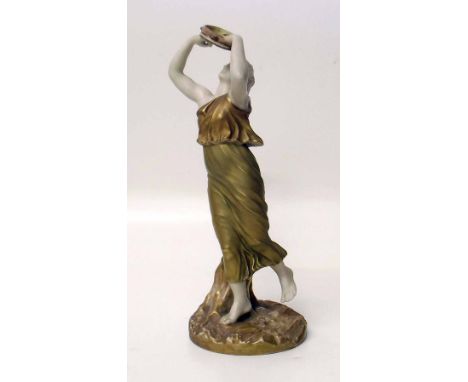 Royal Worcester tamourine player, Bacchante.Condition report: see terms and conditions