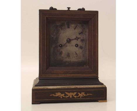 Inlaid rosewood French mantel clock signed Orange a Paris. Condition report: see terms and conditions