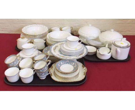 Minton gilt spiral tea service, six Crown Staffordshire cups and saucers and a  Royal Doulton tea set and related Aynsley Wed