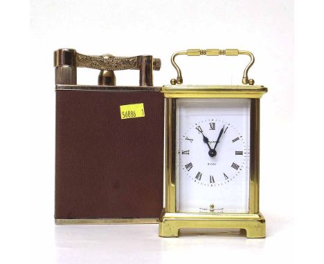 Modern Bayard carriage clock and a large table lighter. Condition report: see terms and conditions