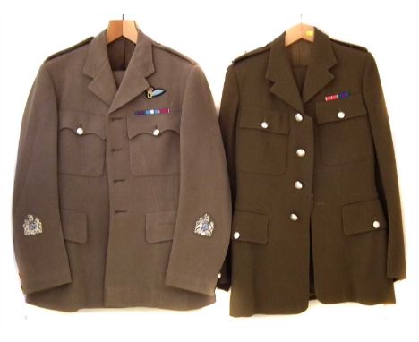 Two 16th /5th Lancers British Army uniforms, to include a jacket and trousers for Second Lt Christopher Goodwin 16th /5th Lan