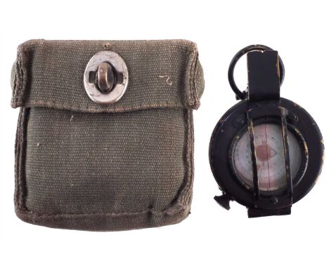 MkIII compass dated 1944, with canvas case, 9cm long.