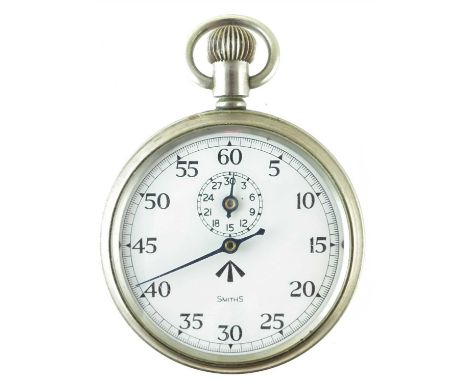 RAF Smiths Stopwatch dated 1952, with 30 minute counter, the reverse and dial with Broad Arrow marks, 7cm high At the time of