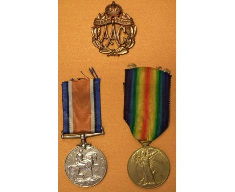 WWI British War Medal 1914-1918 and Victory Medal for Florence May Barr, Queen Mary's Army Auxilary Corps, 8563, together wit