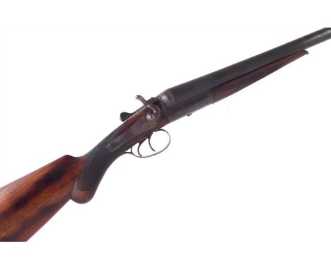 R. Leach Oldham side by side 12 bore hammer gun, serial number 104522, with 30" barrels and 1/4 and full chokes, with canvas 