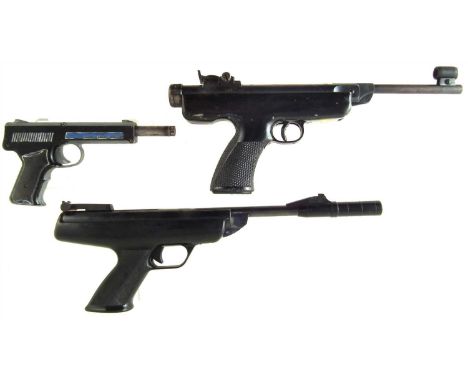 BSA Scorpion .177 air pistol, serial number PA30765, Original (Diana) Model 5 .177 air pistol and a Diana SP50 .177 pistol. N
