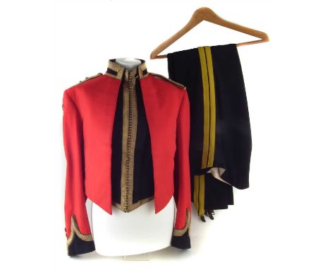 16th/5th Lancers Mess dress uniform for Lieutenant Colonel Charlie Radford, to include jacket, waistcoat and coveralls, with 