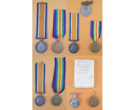 Four sets of WWI British War Medal 1914-1918, and Victory Medal, for Private F.J. Cutts 12097 Army Cyclist Corps, Private C. 