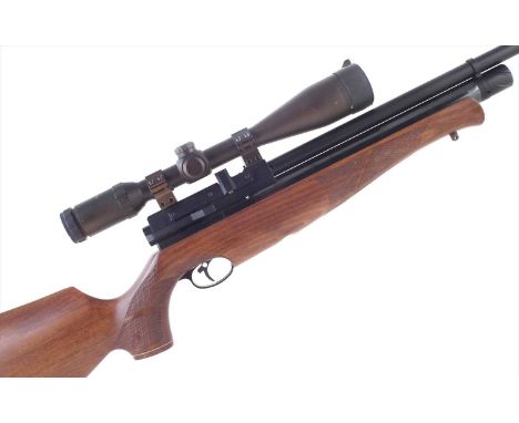 Air Arms S510-SL carbine .177 air rifle, serial number 090595, fitted with a 4-16 scope and suppressor, with ten shot magazin