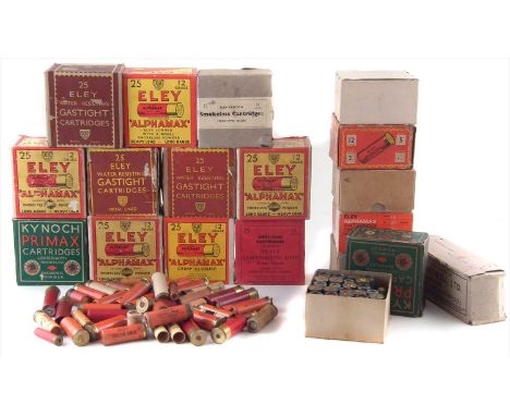 A collection of vintage shotgun ammunition, to include eleven complete boxes, three of Eley Gastight (two 12 and one 14 bore)