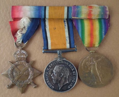 WWI Trio, British War Medal 1914-1918, Victory Medal and 1914-15 Star, for Alfred R Fitzjohn, J29361 Royal Navy H.M.S. Dilige