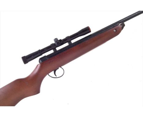 BSA Meteor .22 air rifle, serial number TH02525, fitted with a silencer and a Simmons scope, 122cm long No licence required t