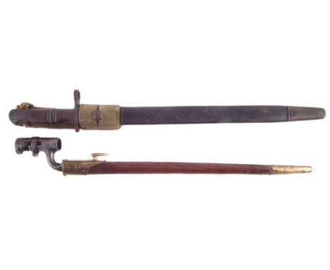 Remington P14 bayonet and scabbard and frog , dated 1913, also an Enfield rifle socket bayonet and scabbard, (2) the largest 