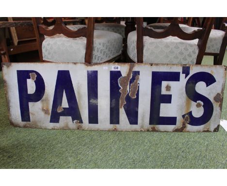 Vintage Paines of St Neots enamelled sign, 115cm x 36cm 