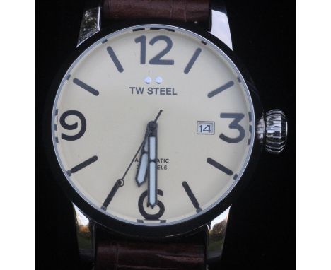 TW Maverick Automatic As New Condition Boxed. A superb TW Maverick MS25 features an automatic movement, a cream sandwich dial