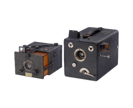 Suter's Hand Camera Mod. B und Edison, 18931) Suter, Basel. Suter's Hand Camera Mod. B, Detektivkamera für einzelne Platten, 