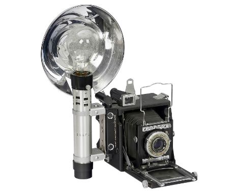 Miniatur Speed Graphic 2 ¼ x 3 ¼ inch, um 1947Graflex, New York. Professionelle Zwei-Verschluß-Reporterkamera (Zentral- und S