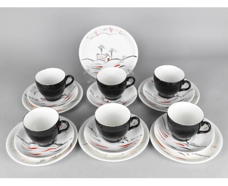 An Early/Mid 20th Century Barratt's Delphatic Ware Tea Set to Comprise Six Cups, Six Saucers and Six Side Plates Hand Painted