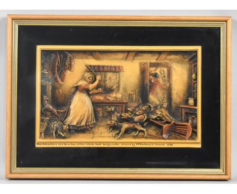 A Vintage Osborne Framed Plaque, Entitled "Adventures of a Tamed Fox at the White Hart, Bridgewater, Chased by Mr Portman's H